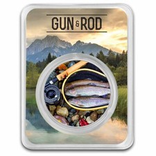 1 oz Silver Round - Gun & Rod (Trout) Colorized w/ TEP 89.33 per troy oz