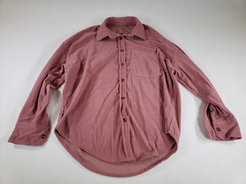 Women's Corduroy Shirts Long Sleeve Jacket Loose Casual Button Down Blouses Tops - Picture 4 of 9