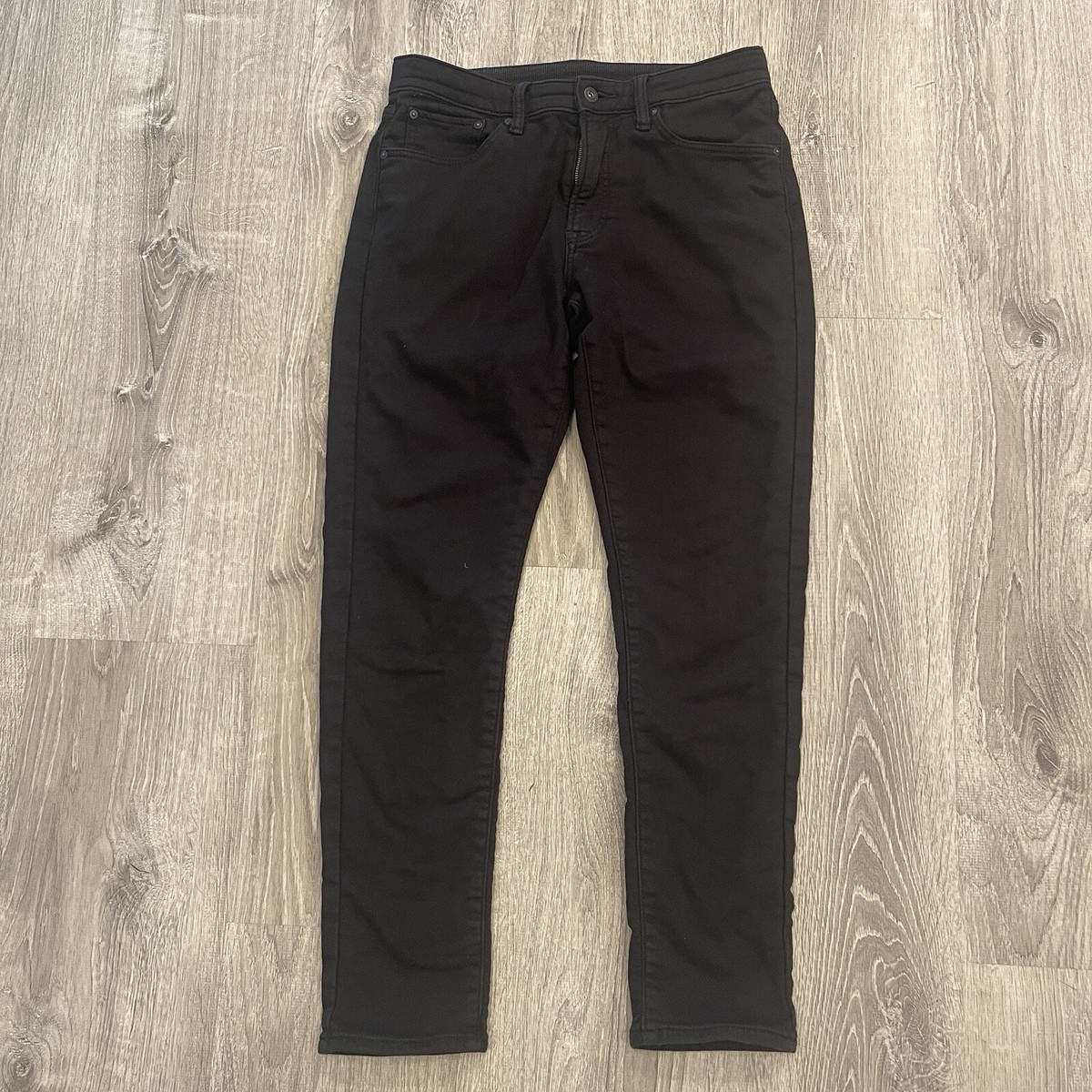 Uniqlo EZY Jeans - Slim Tapered Mid Rise - Black Pants