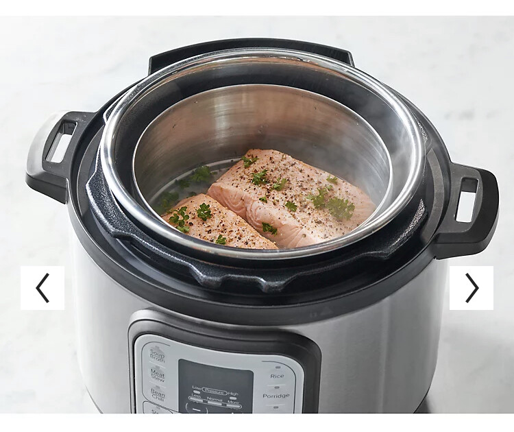Food Network Pressure Cooker Accessory Divided Steamer. Stainless steel