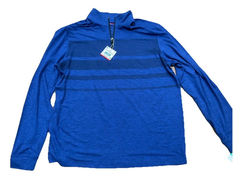 grand slam golf Long Sleeve Mens Quarter Zip Pullover Shirt Large Blue