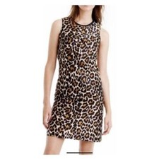 NWT J. Crew Women's Edgy Leopard Animalistic Sleeveless Mini Sheath Dress Size 0