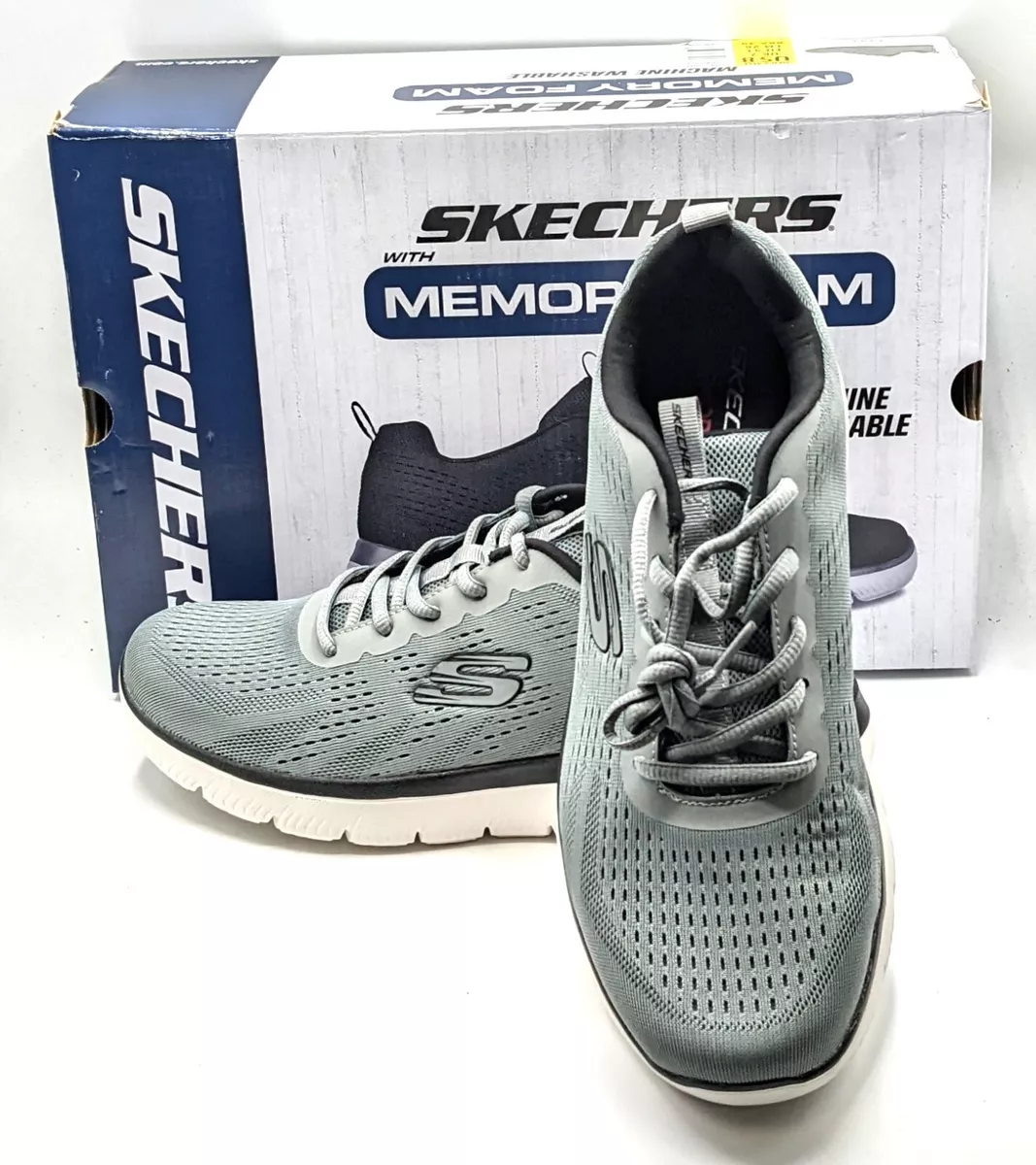 Gray skechers top memory foam