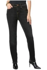 DG2 by Diane Gilman Women's Lux Touch Straight-Leg Jean Black