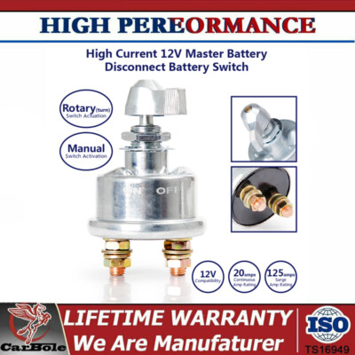 12V Heavy Duty Master Battery Quick Disconnect Power Cut Shut Off Switch 2 post