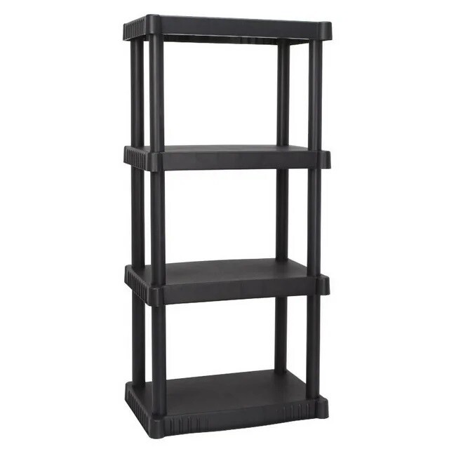 4Tier Plastic Shelving Unit Heavy Duty Garage Storage Shelves 240lb