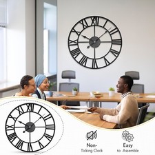 78cm Roman Wall Clock Round Extra Large Numerals Skeleton Big Giant Open Face