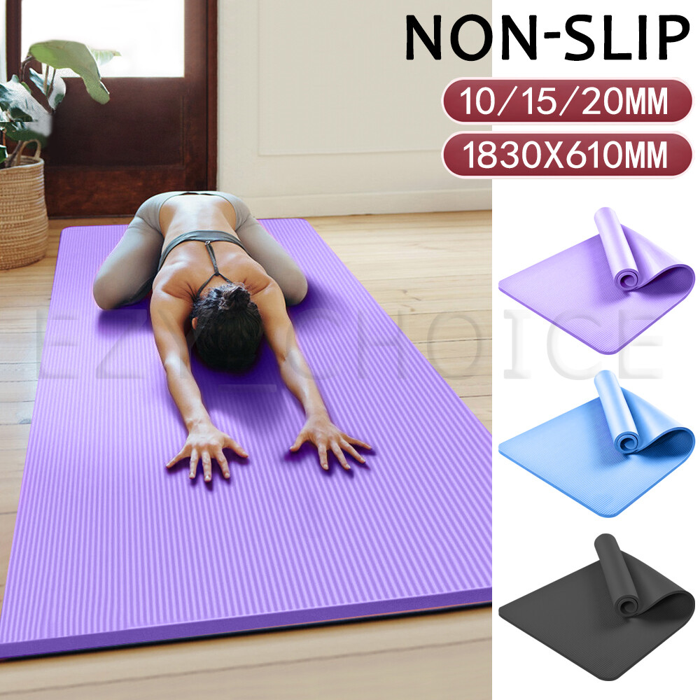 10/15/20MM Thick Yoga Mat Pad NBR Nonslip Exercise Fitness Pilate Gym