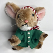 Christmas Mouse Plush Priscilla Hillman Dakin 1981 Vintage Stuffed Animal 7"