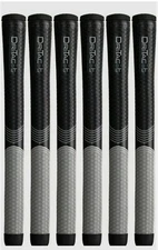 Winn 6LTDT DRI-TAC LT Black / Gray Midsize (+1/16) Golf Grips - Set of 6 - New