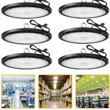 6 Pack 300W UFO Led High Bay Light Warehouse Factory Commercial Light Fixtures