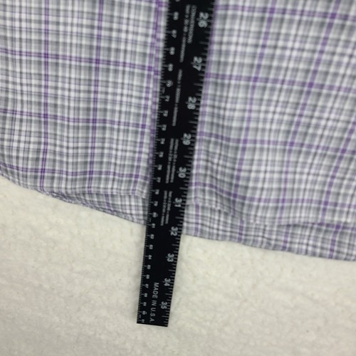 Brioni Dress Shirt Mens Medium Purple Gray Plaid 100% Cotton Button Up - Picture 7 of 11