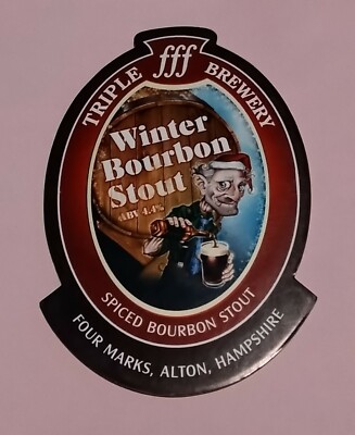 fff TRIPLE F BRAUEREI WINTER BOURBON STOUT ALE BIER PUMPE GRIFF CLIP ABZEICHEN 4,4 % 