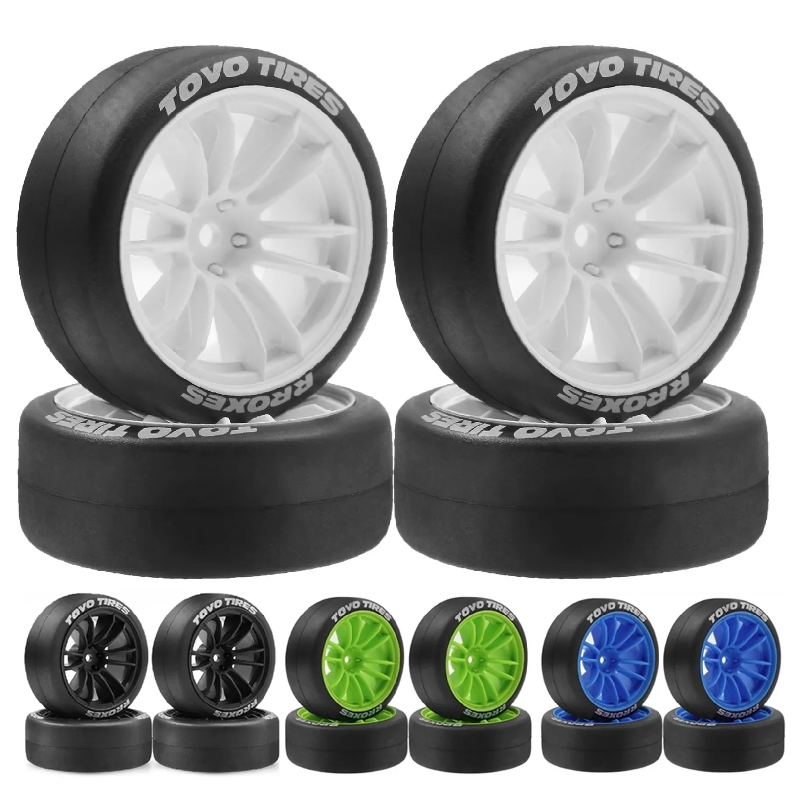 1/10 65mm Hard Drift Tire Tyre Wheel for Tamiya TT01 TT02 XV01 PTG-2 Kyosho HPI