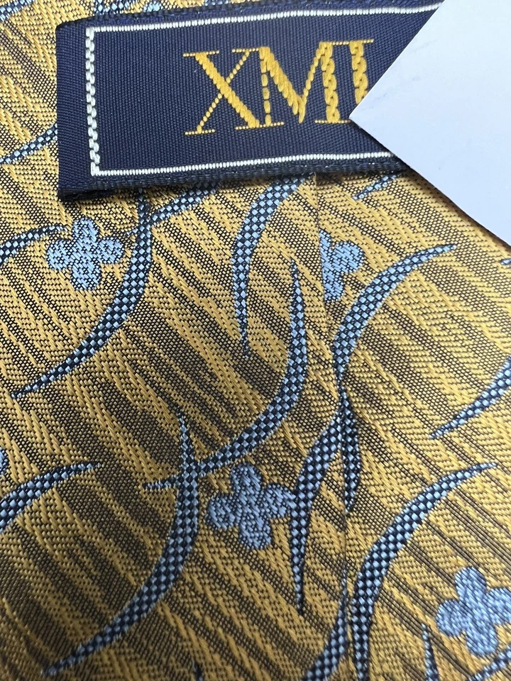 NWT XMI Silk Gold Flower Weave Tie - Image 3 of 4
