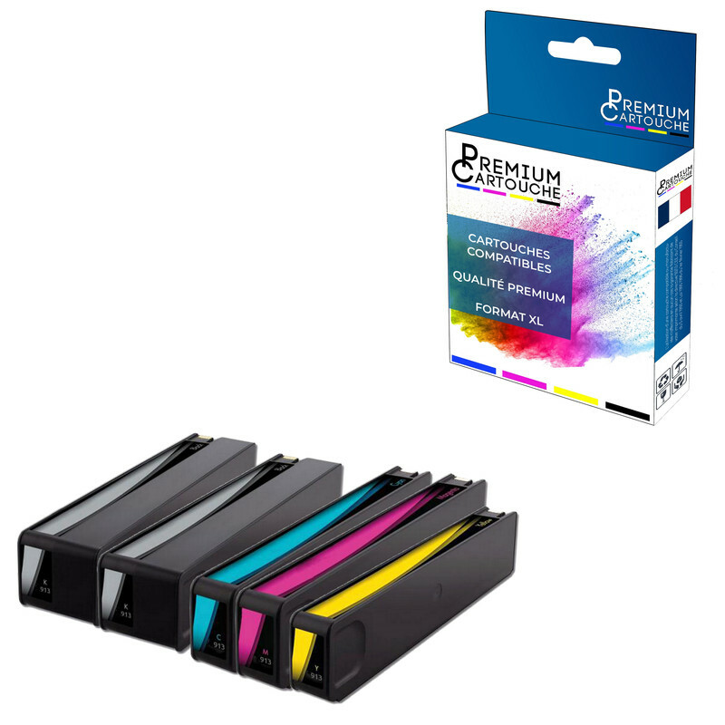 5 Cartouches 973X L0S07AE F6T81AE Noir et couleur haute capacité pour imprimante