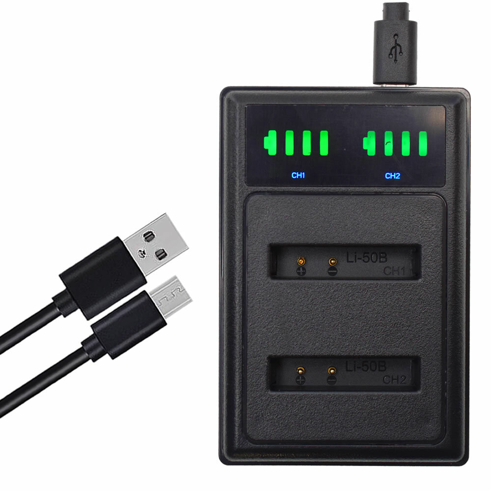 OLYMPUS Li-50B Battery Charger Compatible with SZ-10 SZ-11 SZ-12 SZ-14 SZ-15 TG-610 Cameras