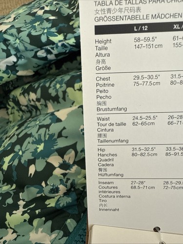 The North Face Coat Kids Girls L (12) Reversible Teal Flower New NWT Retail $149 - Picture 6 of 7