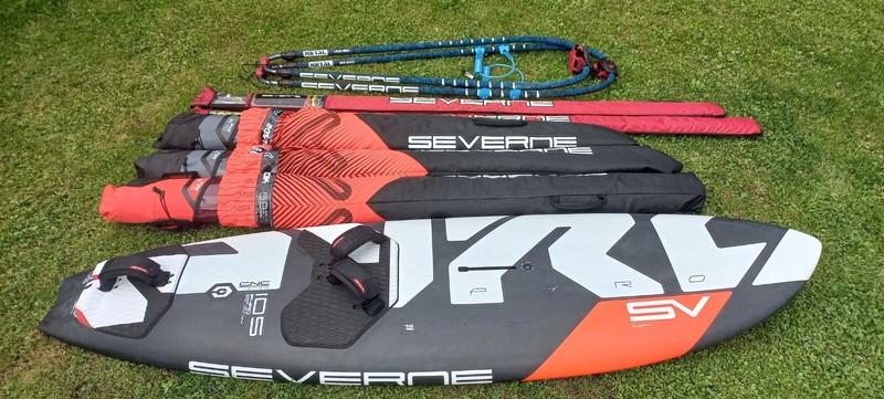 SEVERNE Pyro 105l + 3x Severne segel komplet