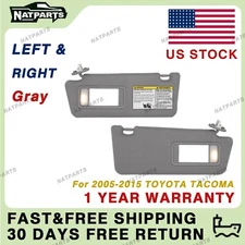Pair Gray Sun visor w/ Light for Toyota Tacoma 2005-2015 LH RH 7432004210B0