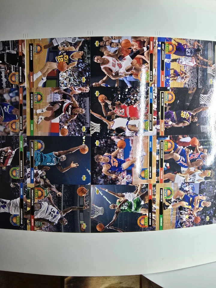 1992-93 UPPER DECK RARE UNCUT SHEET SCA #d /5000 SHAQUILLE O'NEAL MICHAEL JORDAN - Image 2 of 4