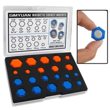 21PC Magnetic Socket Inserts SAE and Metric Adapter 5/16 to 7/8 Inch 8mm to 19mm