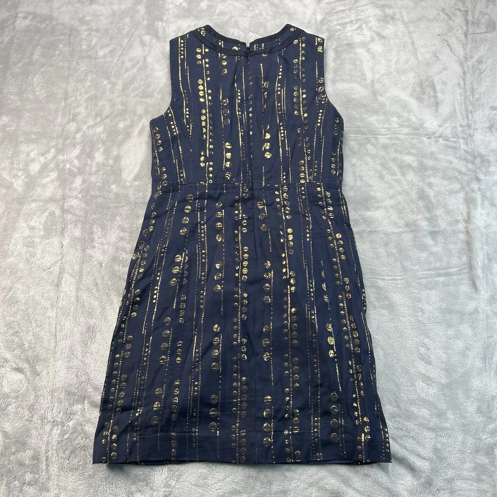 Abito donna Tory Burch taglia 6 blu navy oro senza maniche