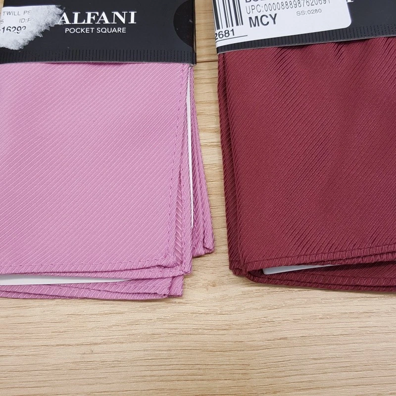 ALFANI Hombre Bolsillo Cuadrado Granate Rosa Texturizado Lote de 2 Foto 2 de 3