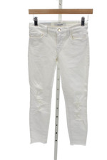 J Brand Womens Cropped White Jeans Cotton Mid Rise Size 25