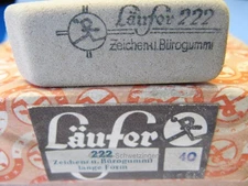 3 Radiergummi Läufer Zeichen- und  Bürogummi um 1930  hergestellt (22)