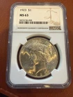 1923 Peace Dollar NGC MS 63 $1 Silver