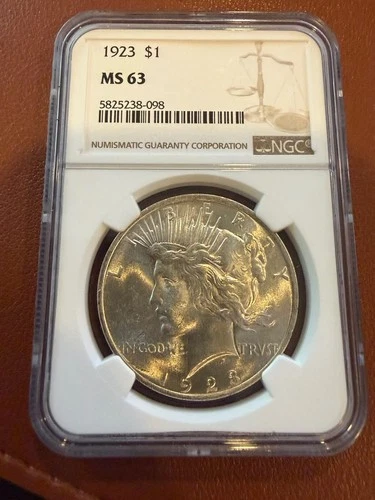 1923 Peace Dollar NGC MS 63 $1 Silver