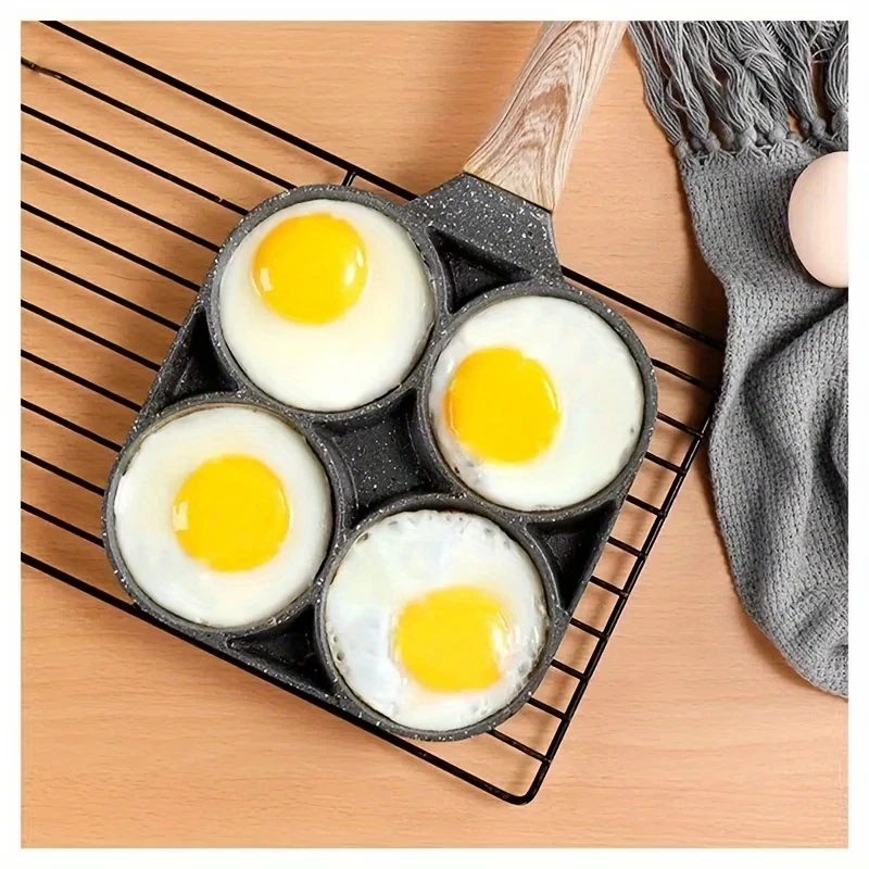 1pc Aluminum Non Stick Egg Pan, 4-Cup Pancake And Donut Maker, Versatile Househo