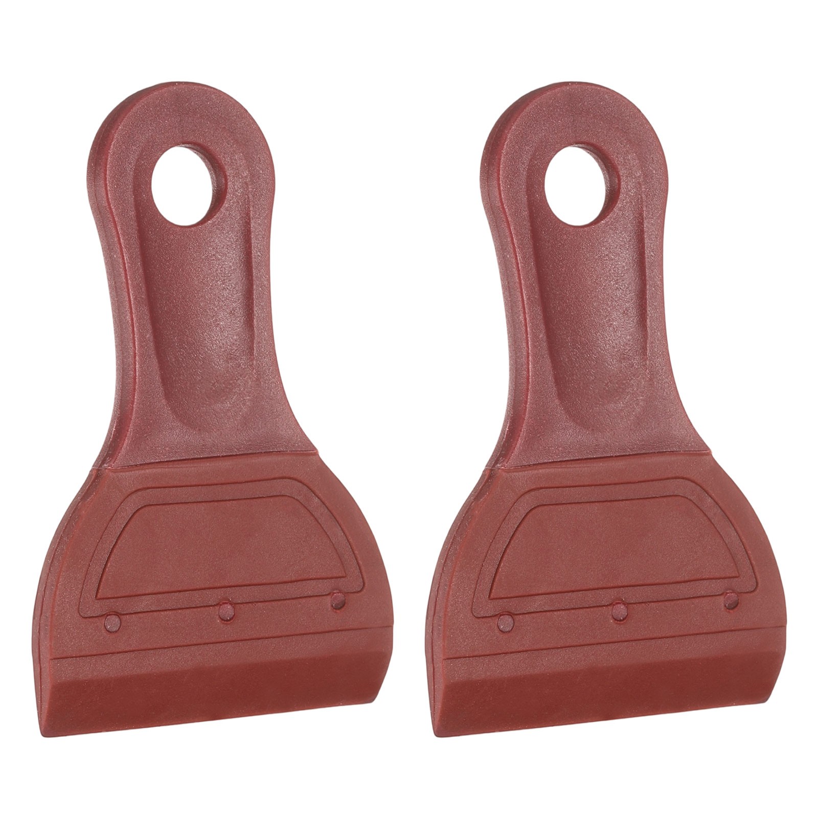 2pcs Small Squeegee 2 Inch Soft Rubber Blade for Desktop Screen Printing, Red
