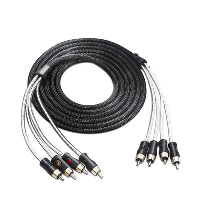 PCI412 Premium 100% Oxygen Free Copper 12Ft 4-Channel RCA Audio Interconnects Ca