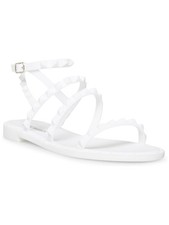 STEVE MADDEN Womens White Jelly Gladiator Travel-j Round Toe Sandals 6 M