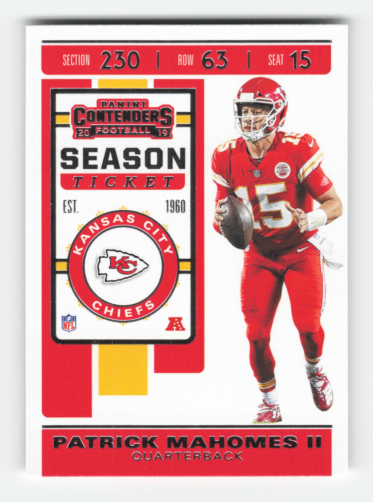 2019 Panini Contenders #39 Patrick Mahomes II Near Mint or Better