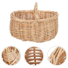 Wicker Basket with Handle Storage Decorative Baskets for Shelves