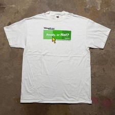 Vintage 90s Microsoft Ready Or Not White T Shirt