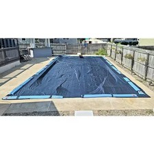 Winter Block 8 Year 16x32 Rectangular Blue In Ground Winterizing Pool Cover
