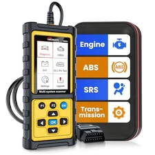 OBD2 Car Scanner with ABS SRS Transmission, Clear Fault Codes | Check Engine 