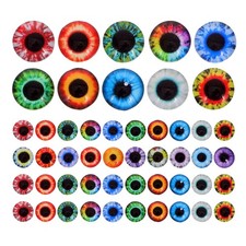 100 Pcs Glass Flat Back Beads Realistic Animal Eyes DIY Dolls Crafts