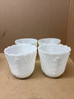 3 FIRE-KING Milk Glass Hobnail Planter Flower Pot Vase Bowl USA Vintage, 5.25"