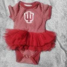 Indiana University One Piece With Dots, Tutu Ruffles, Newborn, Two Feet Ahead NB