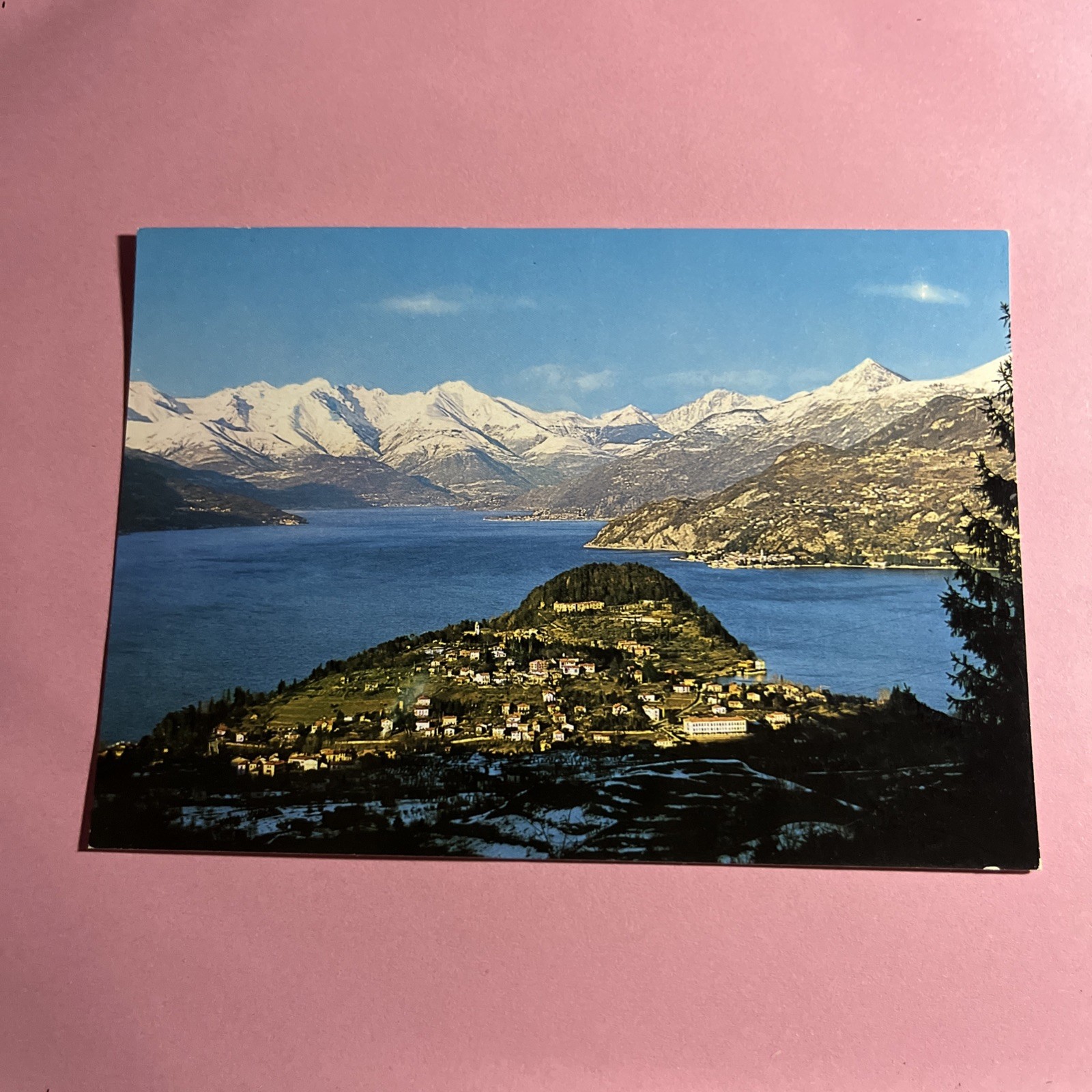 CARTOLINA A COLORI VINTAGE - BELLAGIO LAGO DI COMO VEDUTA VERSO L'ALTO LAGO