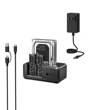 M.2 NVMe and SATA SSD HDD Docking Station USB-C 10Gbps 3 Bay