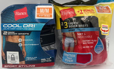 2 Packs Of Men's Medium Hanes Boxer Briefs Soft Breathable Cool Comfort Fabric