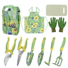 10Piece Garden Tool Set  Durable RustProof Aluminum Tools with Tote Bag