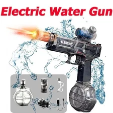 Electric Water Blaster Gun Black for Kids & Adults – High Capacity, Long Range