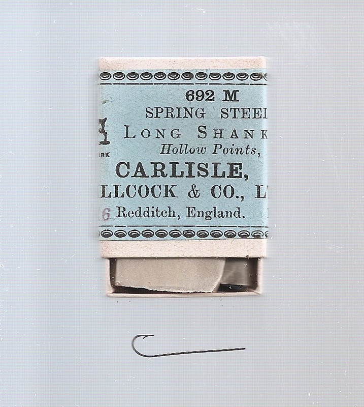 Vintage Box #692 #16 Allcock Blind Eye Carlisle Spring Steel Trout Fish Hooks!